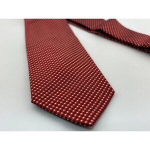 1 Dolce & Gabbana Made in Italy Men's Silk Neck Tie Red w/ White Stitching